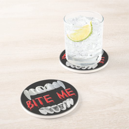 En Grès Bite-Moi Sang Et Dessous de verre Dents (Côté)