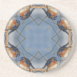 En Grès Bluebird Kaleidoscope Dessous de verre animal