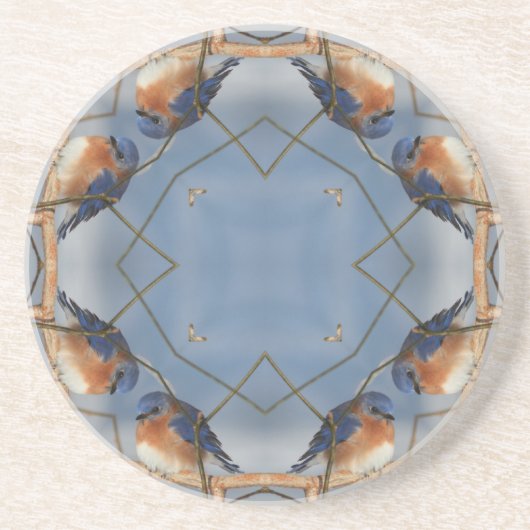 En Grès Bluebird Kaleidoscope Dessous de verre animal (Devant)