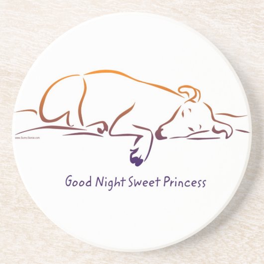 En Grès Bonne nuit Sweet Princess Dessous de verre (Devant)