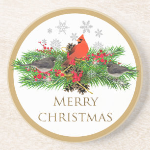 En Grès Bougie de Noël Cardinal Garland Dessous de Verre e