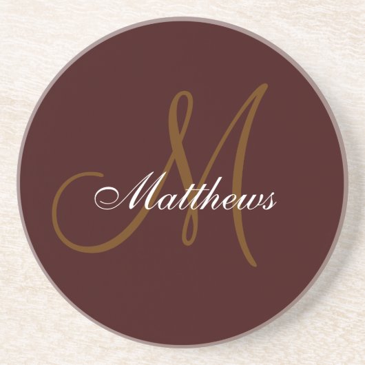 En Grès Brun de dessous de verre d'anniversaire de mariage (Devant)