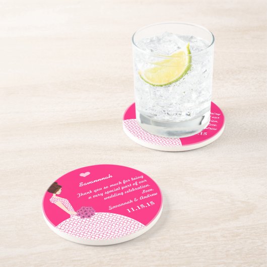 En Grès Brunette Bridesmaid Mariage Gown Dessous de verre (Côté)