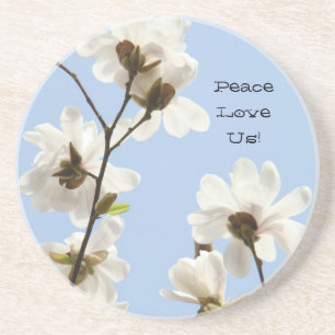 En Grès Cadeaux dessous de verre Peace Love Us ! Magnolia