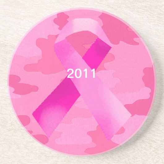 En Grès Camouflage rose foncé Dessous de verre de date du (Devant)