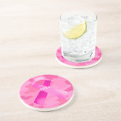 En Grès Camouflage rose foncé Dessous de verre de date du (Côté)