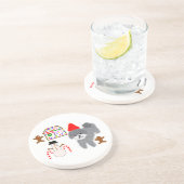 En Grès Caniche gris Noël #1 Dessous de verre (Côté)