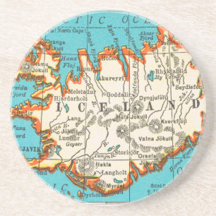 En Grès Carte vintage des dessous de verre Beermat de