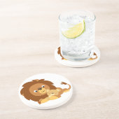 En Grès Cartoon adorable Lion Papa et Dessous de verre de  (Côté)