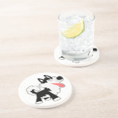 En Grès Cartoon mignon Dessous de verre Husky Sibérien (Côté)
