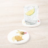 En Grès Cartoon Pony et Dessous de verre de fleurs (Côté)