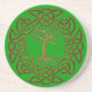 En Grès Celtic Circle & Tree Dessous de verre de boissons 