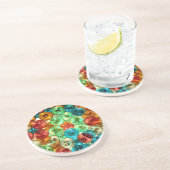 En Grès Cercle des dessous de verre de couleur (Côté)