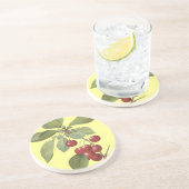 En Grès Cerises sur les dessous de verre d'arbre (Côté)