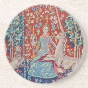 En Grès CH Madame et les dessous de verre de tapisserie de