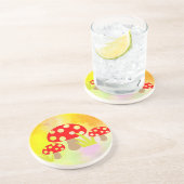 En Grès Champignons Boire Dessous de verre (Côté)