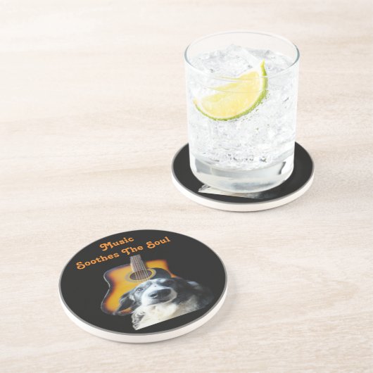 En Grès Chien de Guitare dessous de verre (Côté)