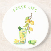 En Grès Citron jus Cool Boire Lemonade Dessous de verre (Devant)