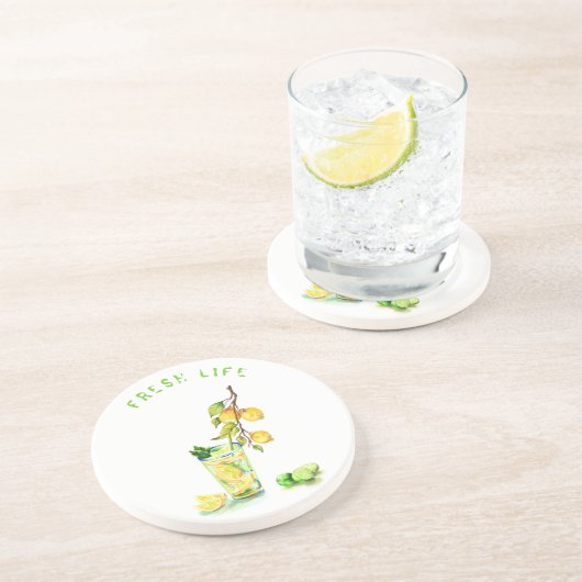 En Grès Citron jus Cool Boire Lemonade Dessous de verre (Côté)