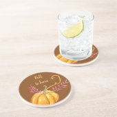 En Grès Citrouille d'automne, Dessous de verre de dessin d (Côté)