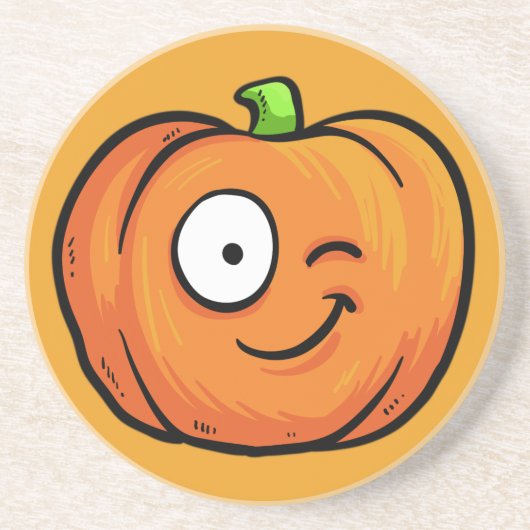 En Grès Citrouille Halloween dessous de verre 2 a (Devant)