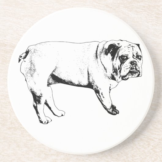 En Grès Cocoa Night Bulldog Dessous de verre (Devant)