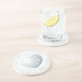 En Grès Coeur argenté, dessous de verre (Côté)