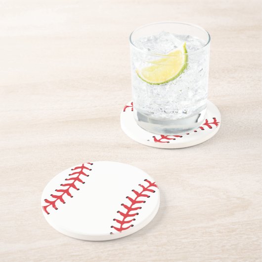 En Grès Conception de base-ball II Dessous de verre rond (Côté)