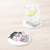 En Grès Corbeau et dessous de verre Rose (Côté)