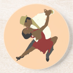 En Grès couples de tango de dessous de verre