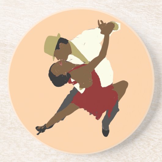 En Grès couples de tango de dessous de verre (Devant)