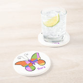 En Grès Cubisme Whimsical Dessous de verre papillon (Côté)