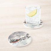 En Grès Currier et Ives - dessous de verre - l'hiver de (Côté)