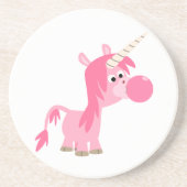 En Grès Cute Cartoon Bubble Gum Unicorn Dessous de verre (Devant)
