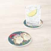En Grès Cute Ows Dessous de verre de Noël (Côté)