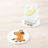 En Grès Cute Petit Cartoon Dessous de verre Hyena (Côté)
