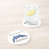 En Grès Dauphin drôle Océan Love Dessous de verre (Côté)