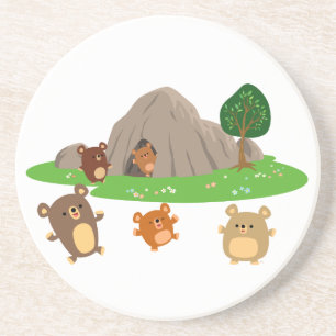 En Grès De mignons ours de dessin dans un Dessous de verre