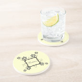 En Grès Déesse Dessous de verre floral, gris foncé (Côté)