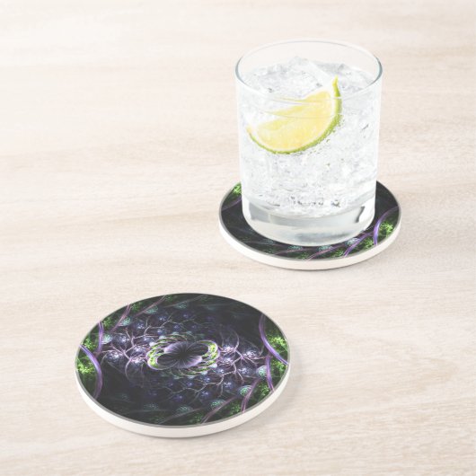 En Grès Dessous de verre 2 de cellules de fractale (Côté)