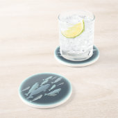 En Grès Dessous de verre à boire de béluga baleines Dessou (Côté)
