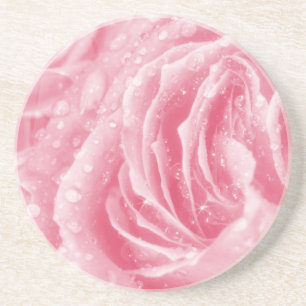 En Grès Dessous de verre à boisson rose étincelante