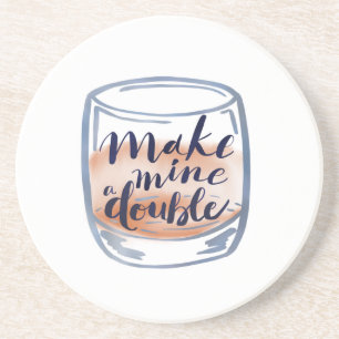En Grès Dessous de verre à cocktails avec un jeu de mots -