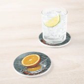 En Grès Dessous de verre à éclaboussures orange (Côté)