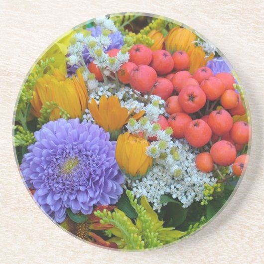 En Grès Dessous de verre à fleurs (Devant)