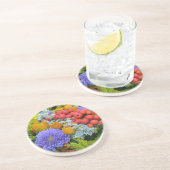 En Grès Dessous de verre à fleurs (Côté)