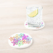 En Grès Dessous de verre à fleurs (Côté)