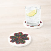 En Grès Dessous de verre à fleurs de Parties scintillant n (Côté)