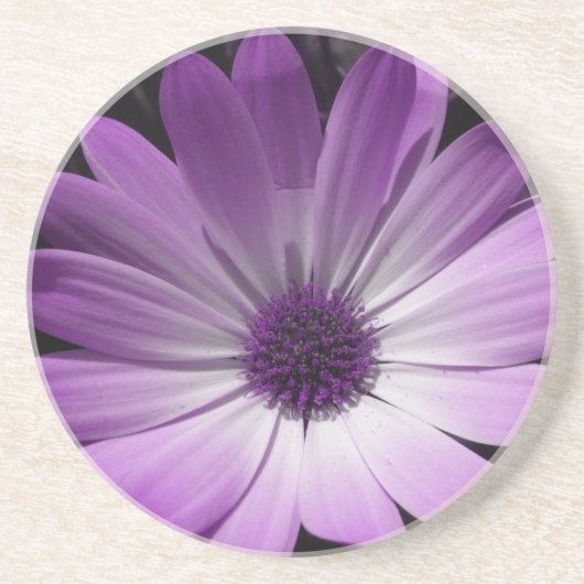 En Grès Dessous de verre à fleurs pourpres (Devant)