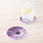 En Grès Dessous de verre à fleurs pourpres (Côté)